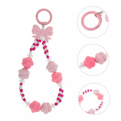 Bow Decor Beaded Phone Lanyard Charm