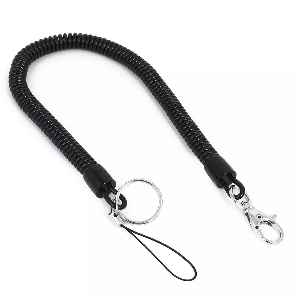 Elastic Coiled Lanyard with Lobster Clasp for Phone & Keys