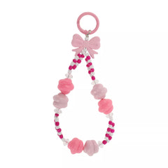 Bow Decor Beaded Phone Lanyard Charm