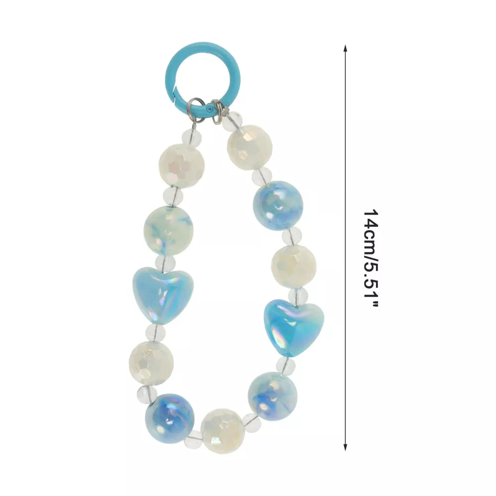 Heart Beaded Decor Phone Lanyard Charm