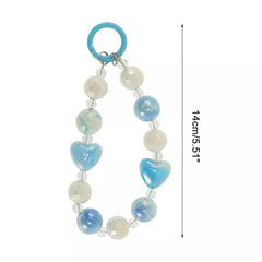 Heart Beaded Decor Phone Lanyard Charm