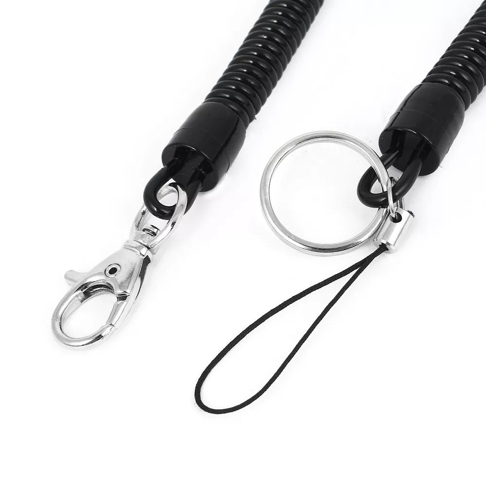 Elastic Coiled Lanyard with Lobster Clasp for Phone & Keys