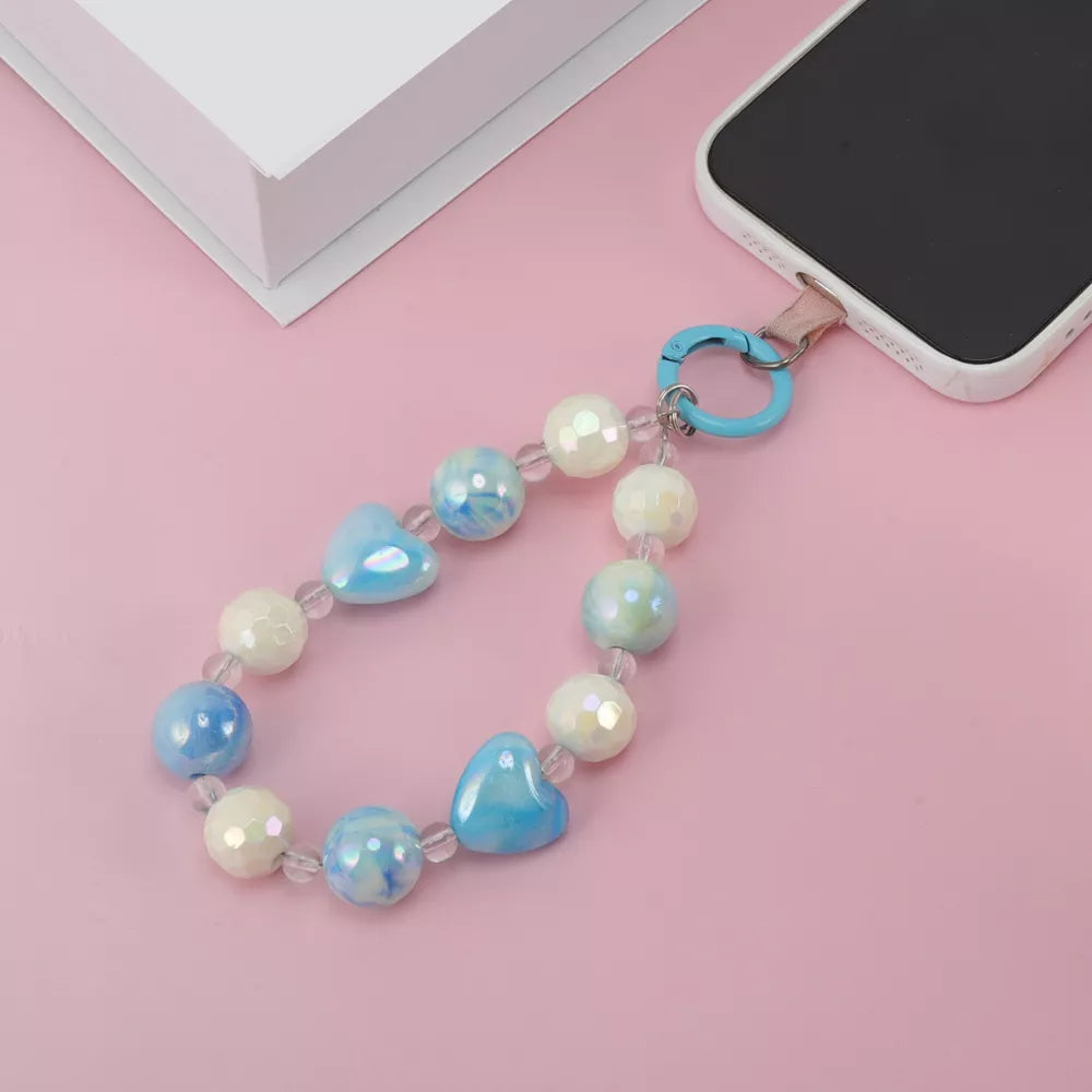 Heart Beaded Decor Phone Lanyard Charm