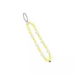 Beaded Wristlet Phone Lanyard with Floral Decor