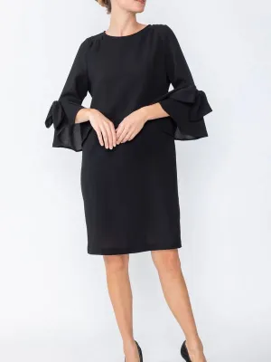 Bow Sleeve Dress - Black