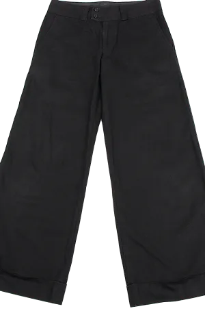COMME des GARCONS Japan. TRICOT. Black Cotton Linen Canvas Wide Pants